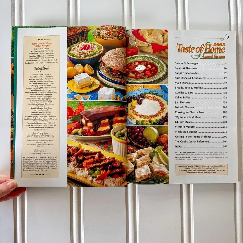 2003 Taste of Home Annual Recipes Hardcover Vintage Cookbook | 548 Recipes